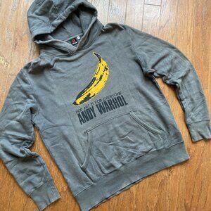 Andy Warhol Banana Pop Art Brown Pullover Hoodie Large